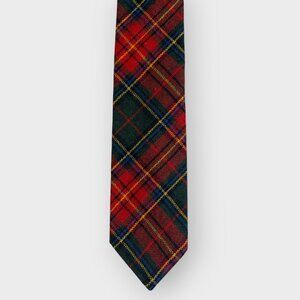 Vtg | Regiments Ltd Mens Tie | Red Green | Tartan Plaid | Wool Blend